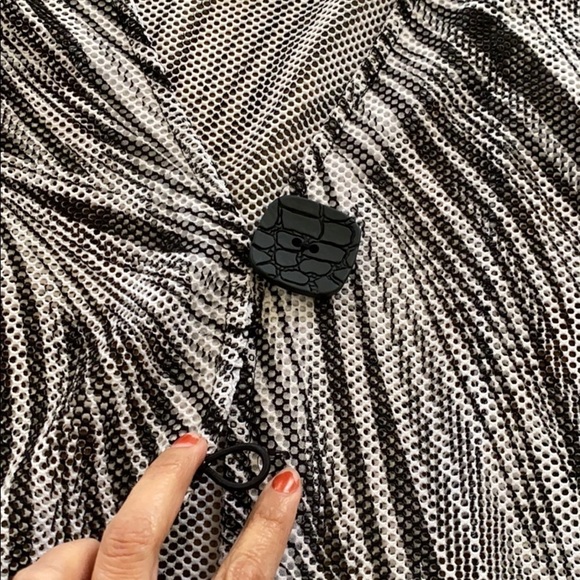 JM Collection Black and white blouse NEW - Picture 2 of 10